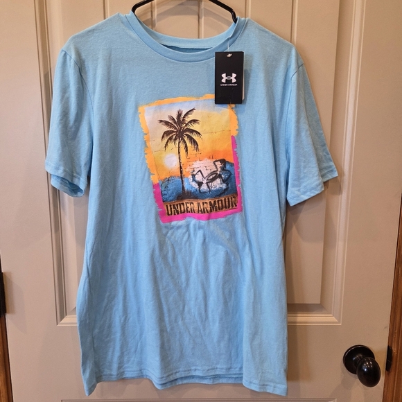 Under Armour Other - Under Armour Boys YXL "In The Shade" Tropical Graphic T-Shirt - Blue NWT